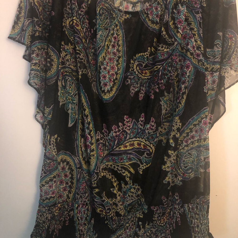 Lane Bryant Paisley Sheer Blouse